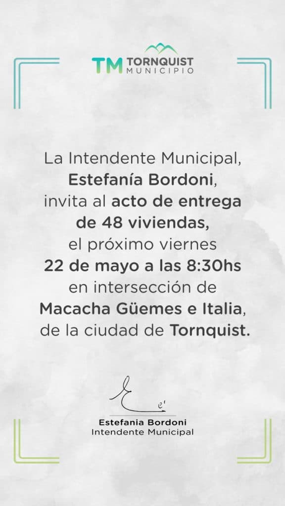 Axel Kicillof y Estefanía Bordoni encabezarán una nueva entrega de viviendas en Tornquist